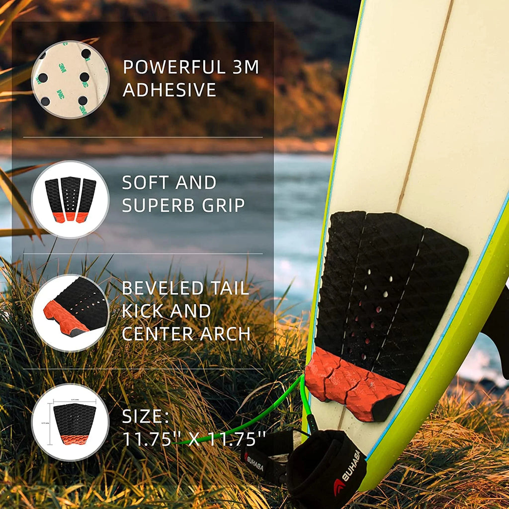 3 Piece EVA Surfboard Deck Traction Pads with Kicker Q27629