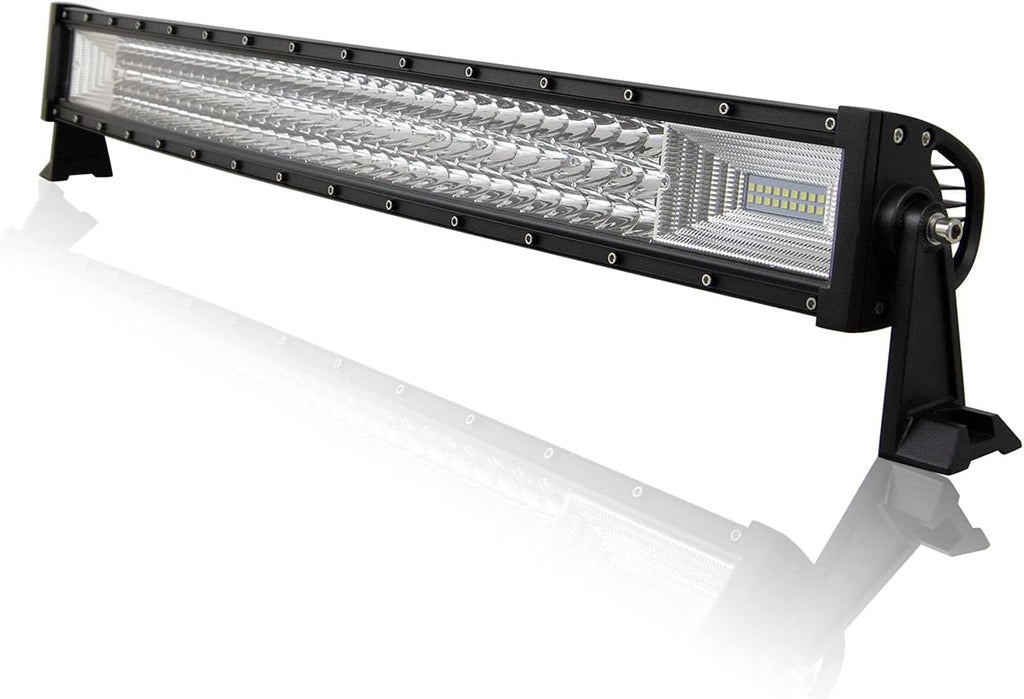 32 inch 405W Curved Triple Row 7D Led Work Light Bar Spot Flood Combo Beam DC 12V-24V 6000k Pack of 2 P39042