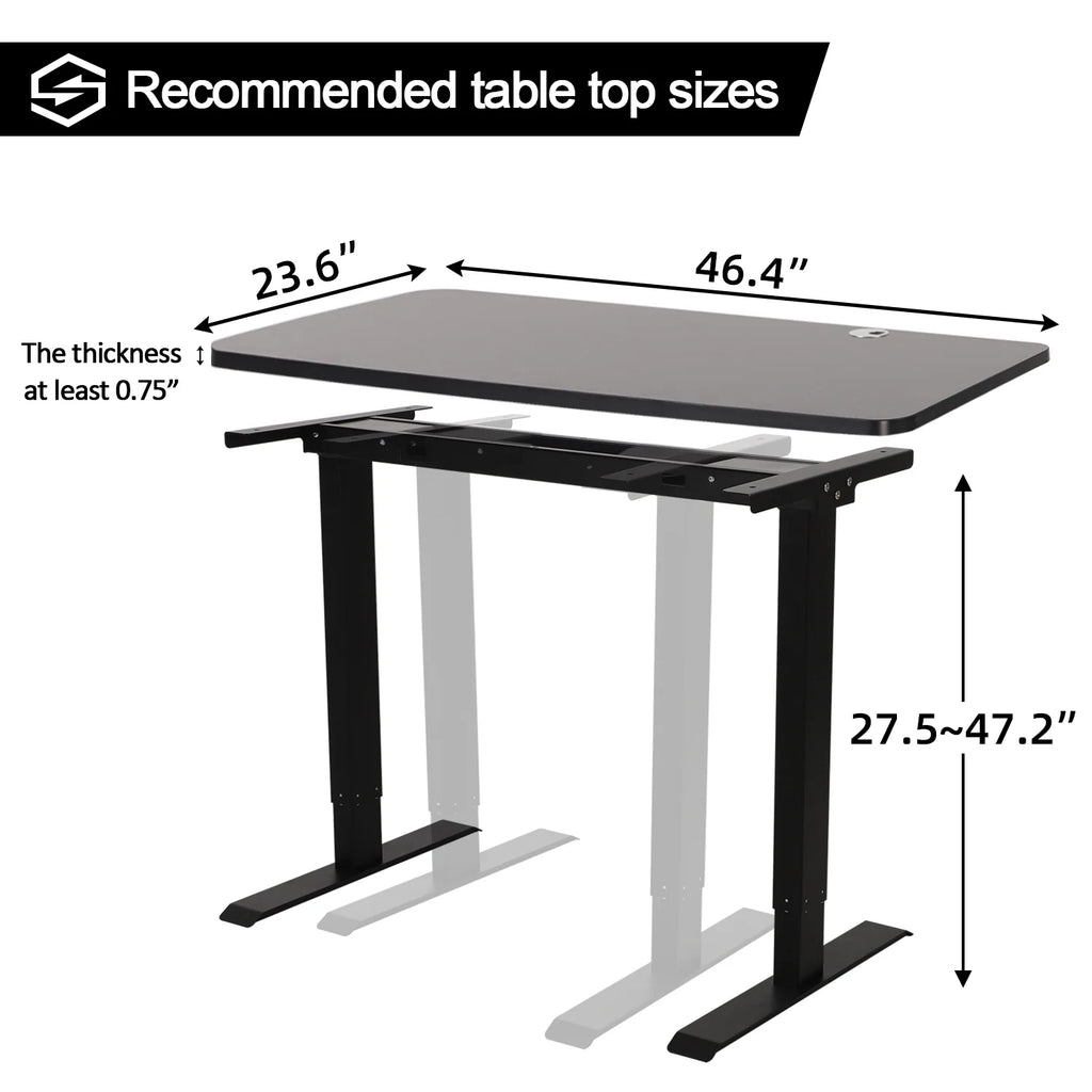 Black Electric Standing Desk Converter with 46 in. Top K7812
