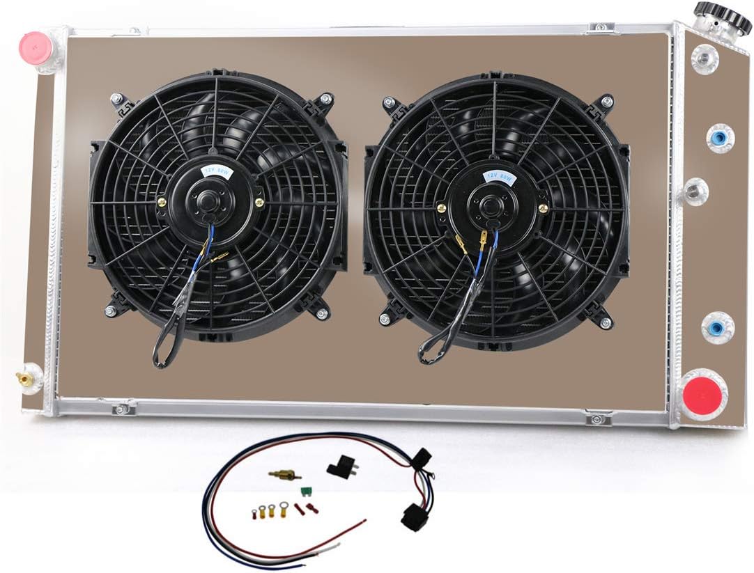 3 Row Aluminum Radiator with 2X12 Fan Shroud Combo and Relay Kit H772