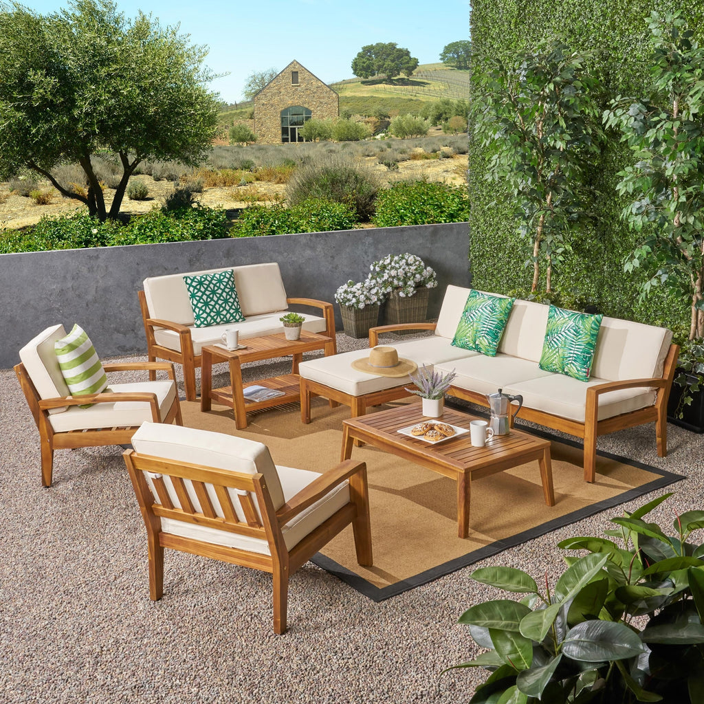 7-Seater Sectional Sofa Chat Set with Ottoman S363