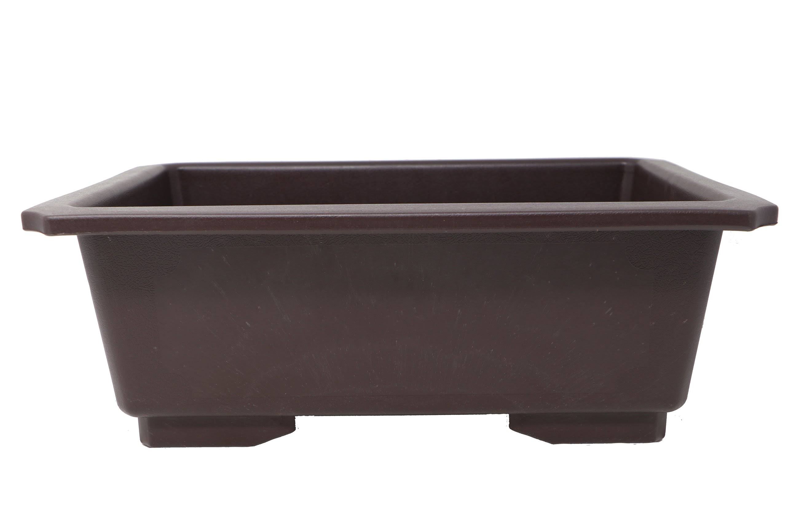Rectangle Deep Brown Plastic Bonsai Training Pot X62487