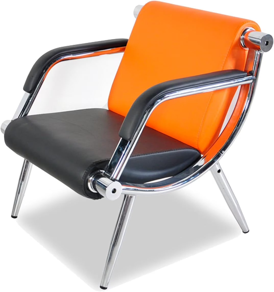 Orange And Black PU Leather Office Reception Chair K852758