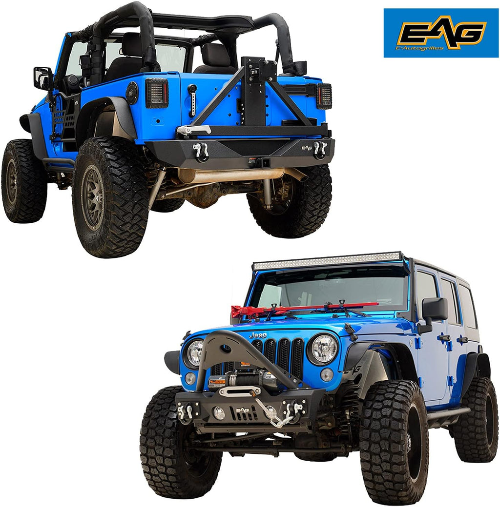 Front Bumper Stinger and Rear Bumper with Tire Carrier Bumper Combo T55052