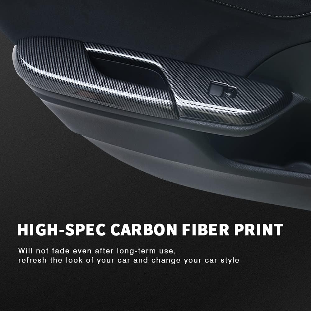 Carbon Fiber Print Armrest Panel Cover Trim for Civic Hatchback 2016-2020 K23506