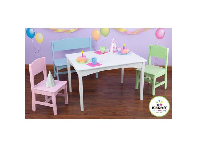 Pastel Table with Bench and 2 Chairs S699595