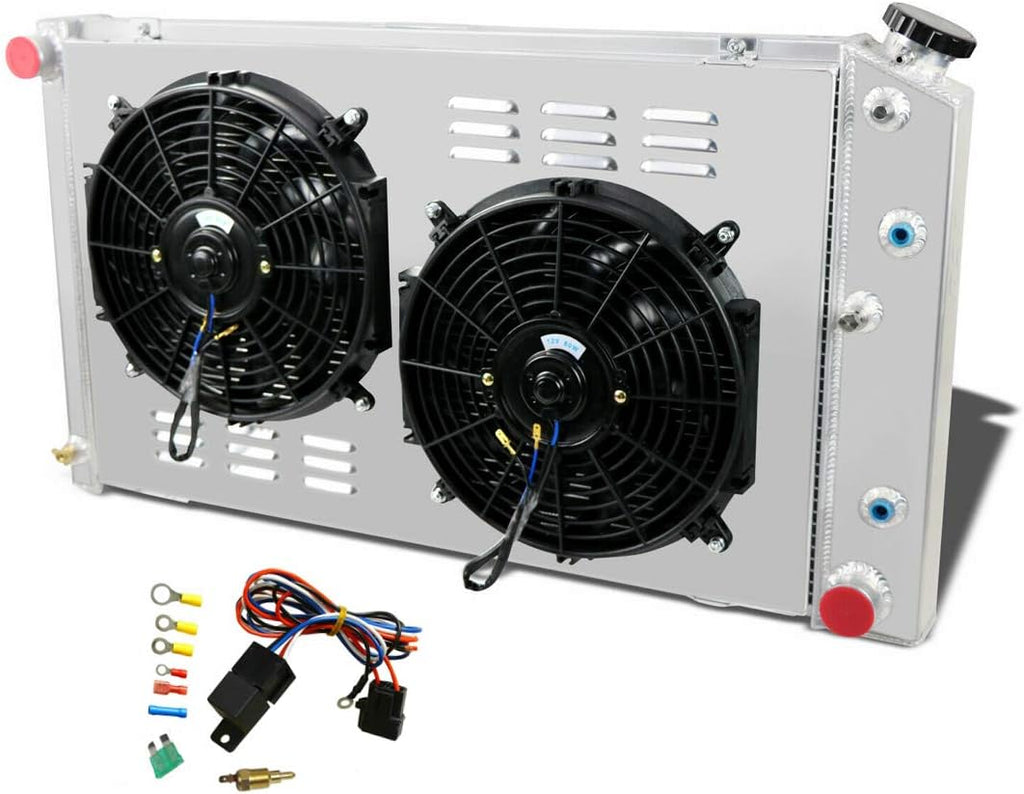 3 Row Aluminum Radiator with 2X12 Fan Shroud Combo and Relay Kit H772
