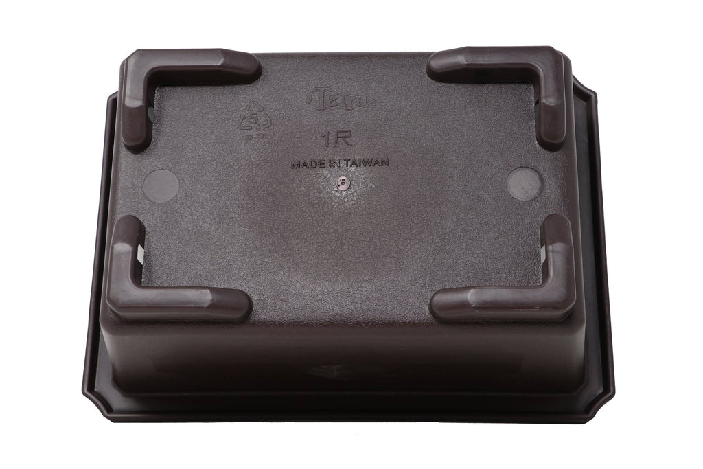 Rectangle Deep Brown Plastic Bonsai Training Pot X62487