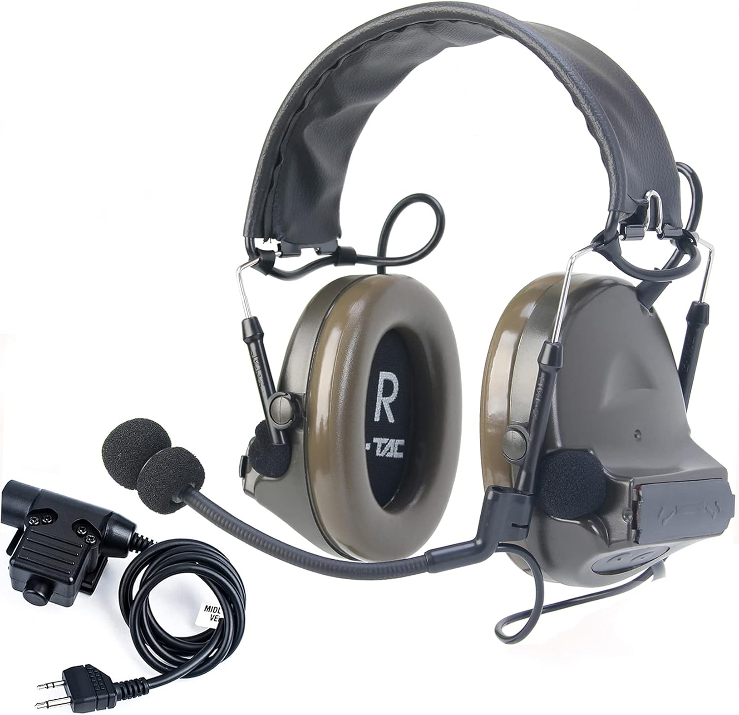 Tactical Headset with Push-to-Talk Noise Reduction Headphones Set Q334992