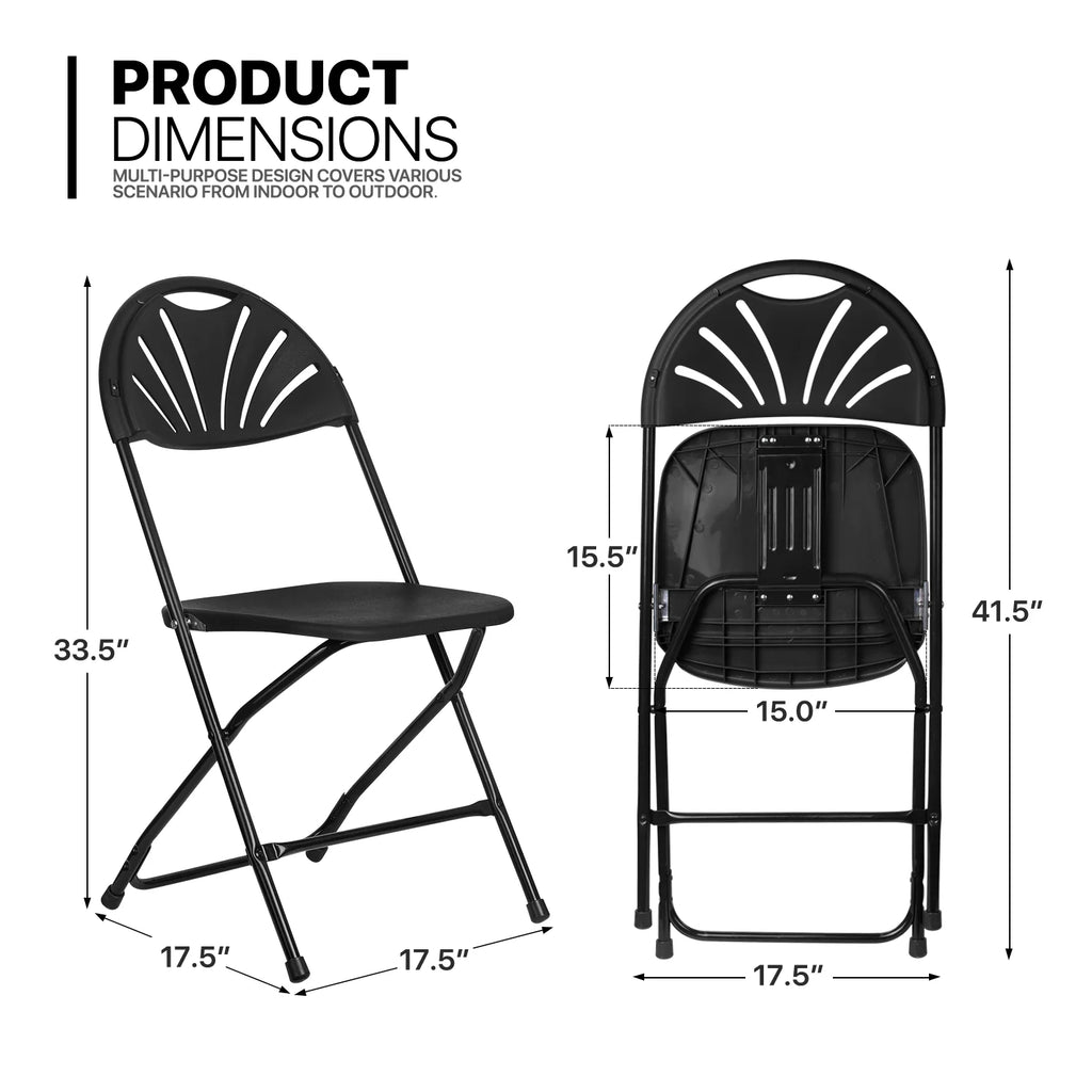 11 Pieces Heavy Duty Utility 8 Ft Folding Plastic Dining Table with Handle and Chair Set Q9539
