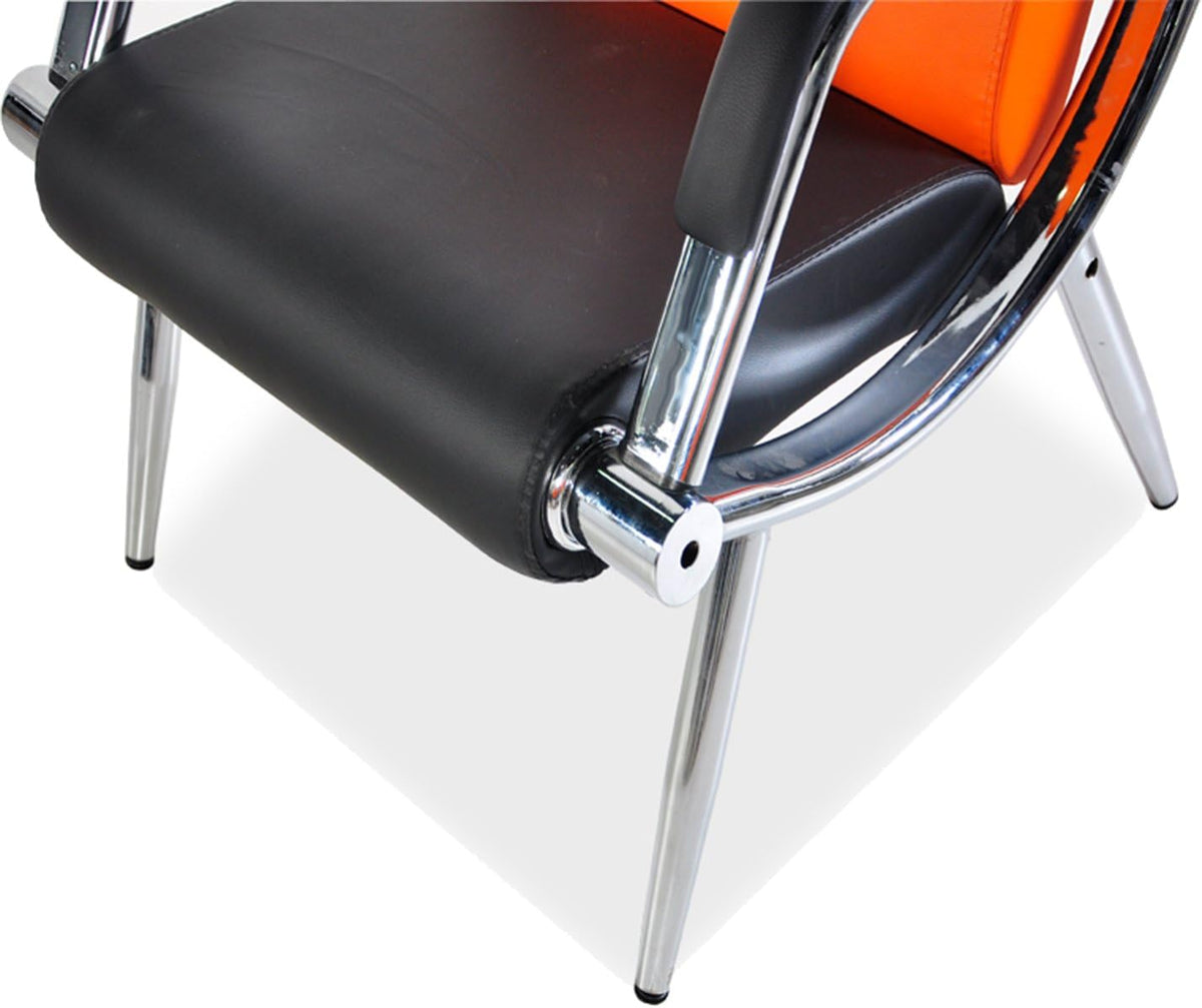 Orange And Black PU Leather Office Reception Chair K852758
