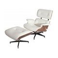 Rice White Walnut Lounge Chair & Ottoman I972954