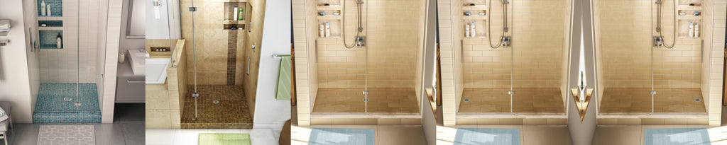 Black Single Curb Shower Pan with Left Drain J201