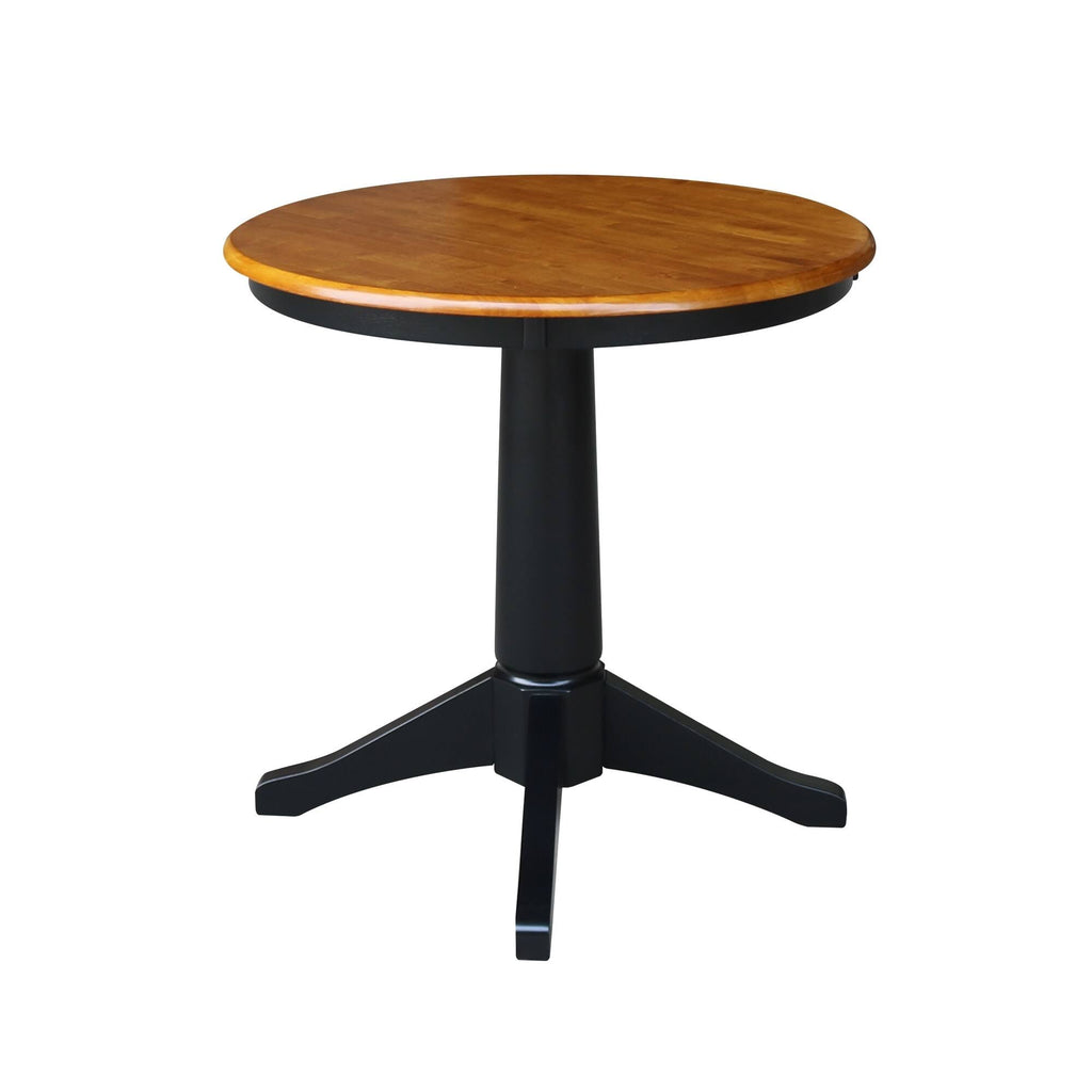 Espresso Round Top Pedestal Table with 2 Chairs D8443