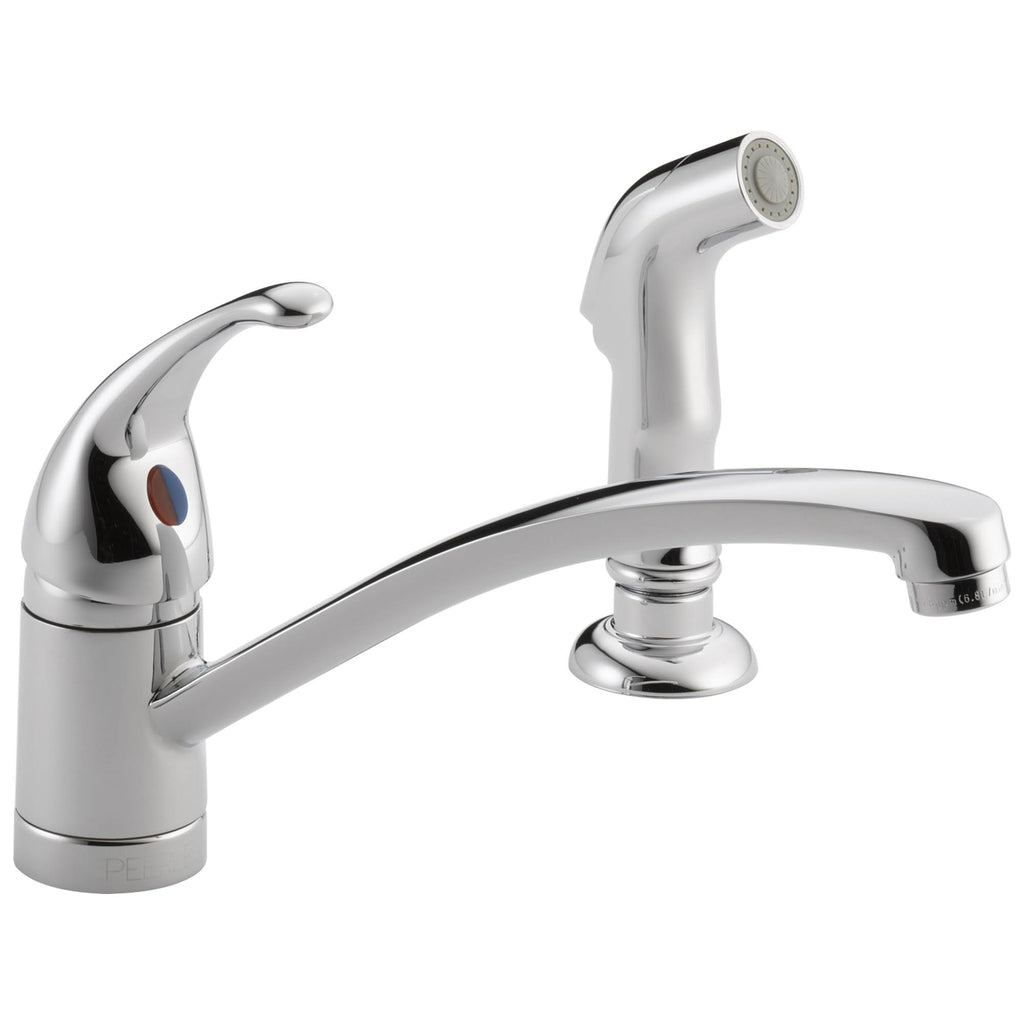 Chrome Single Handle Kitchen Faucet with Side Spray J1177