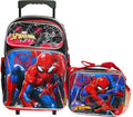 Black Red Blue Rolling School Backpack with Lunch Bag B379