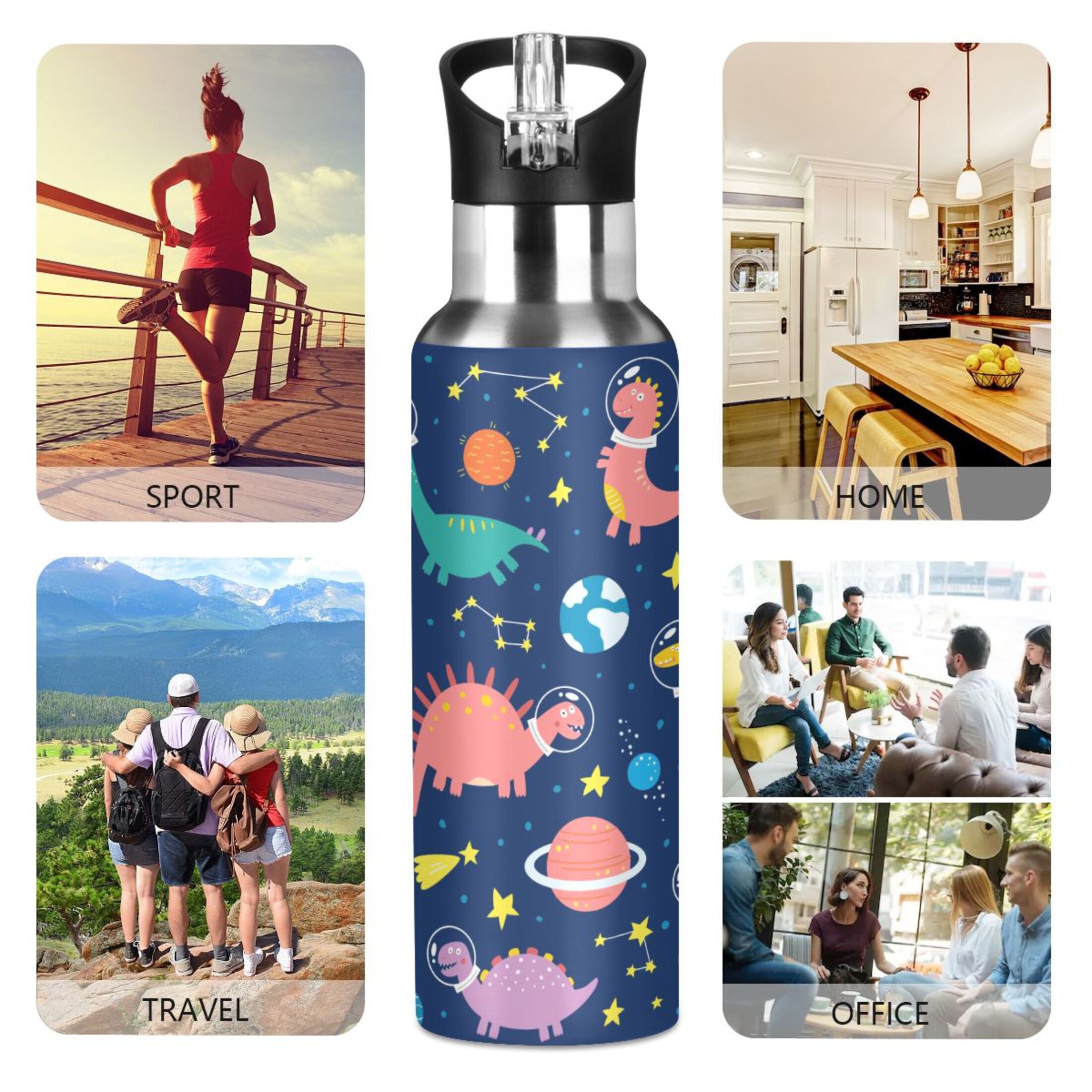 Stainless Steel Insulated Water Bottle with Straw Lid M857940