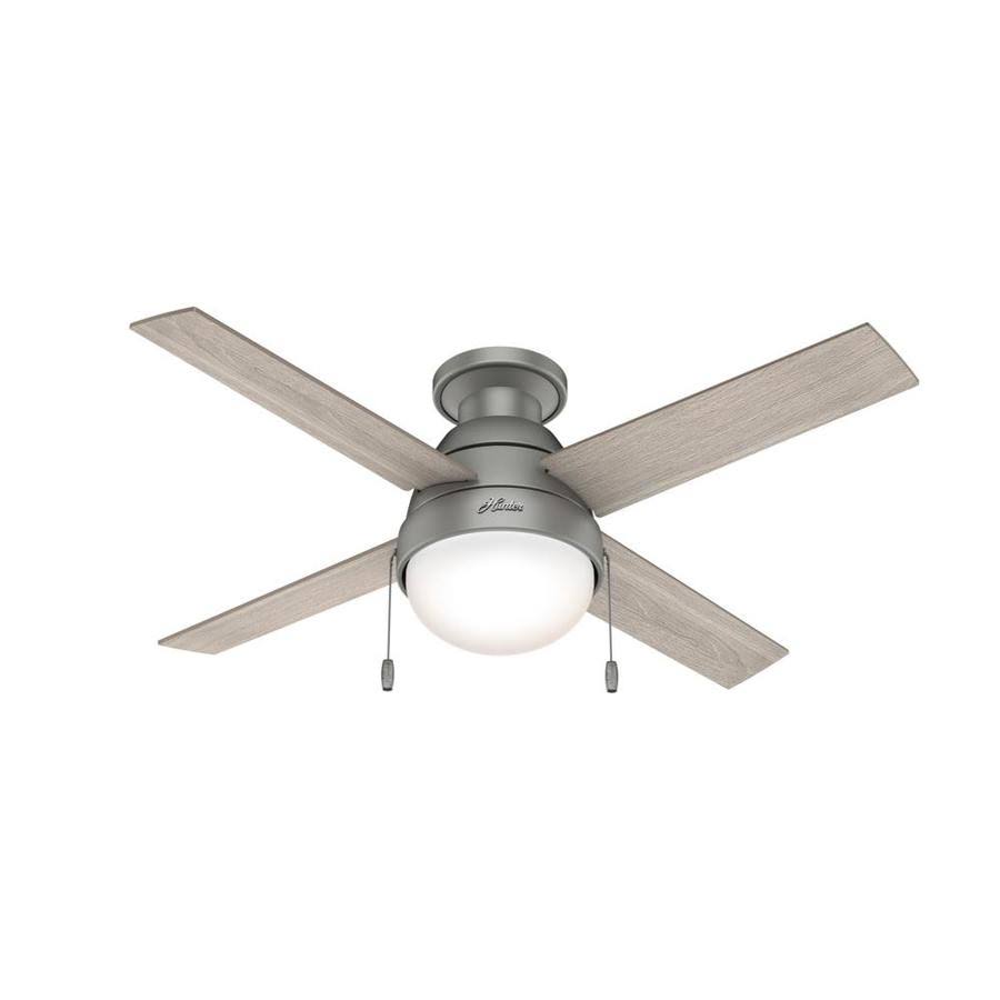 Matte Silver LED Indoor Ceiling Fan with Light Kit I612147