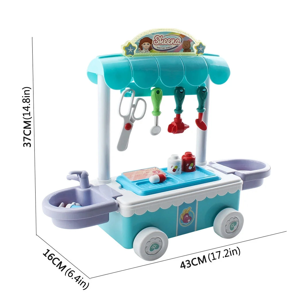 Doctor Kit Surgical Car with Music Kids Play House Educational Role Play Toy W859309