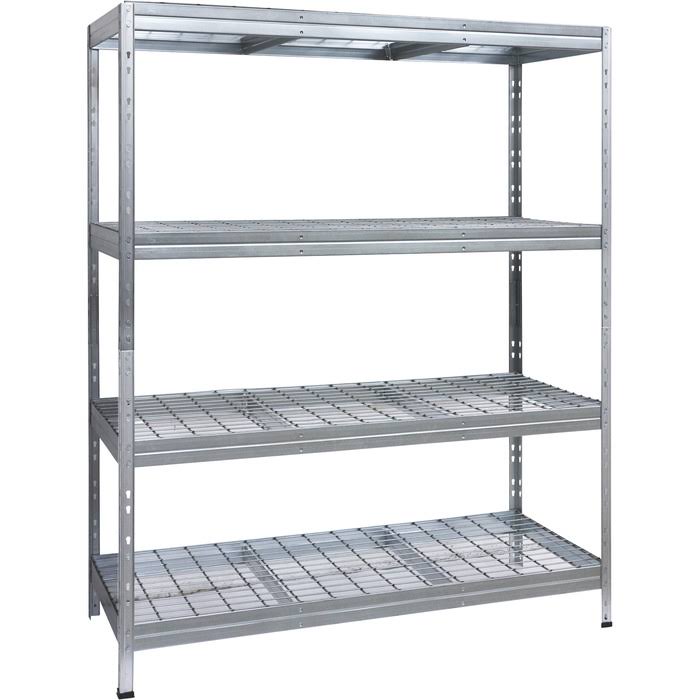 Galvanized Wire Deck Shelving, 4 Shelves, 880-Lb. Capacity per Shelf N169829