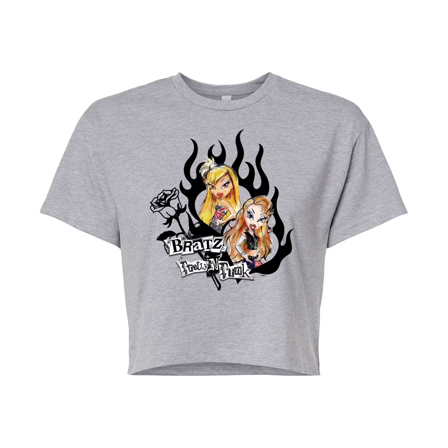 Juniors Cropped Cotton Blend T-Shirt O978