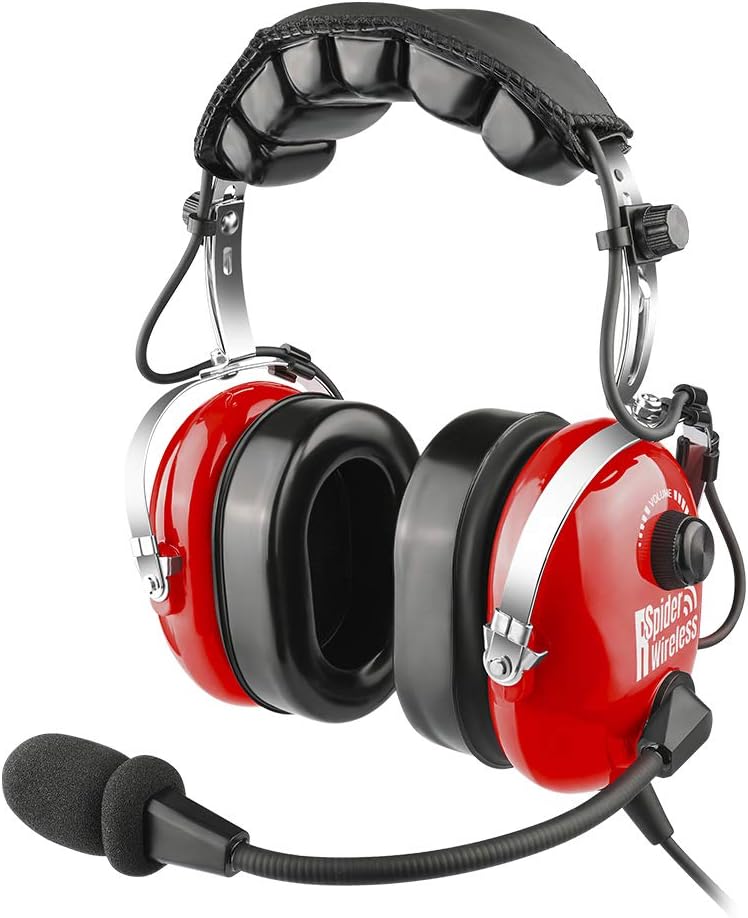Grey Passive Noise Cancelling Aviation Headset with Carrying Case A28584