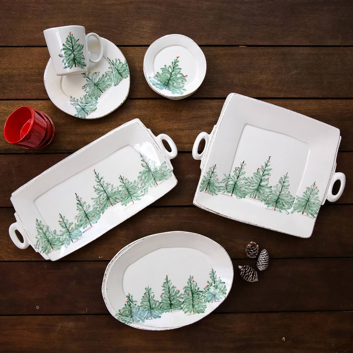 Holiday Handled Square Platter V171948