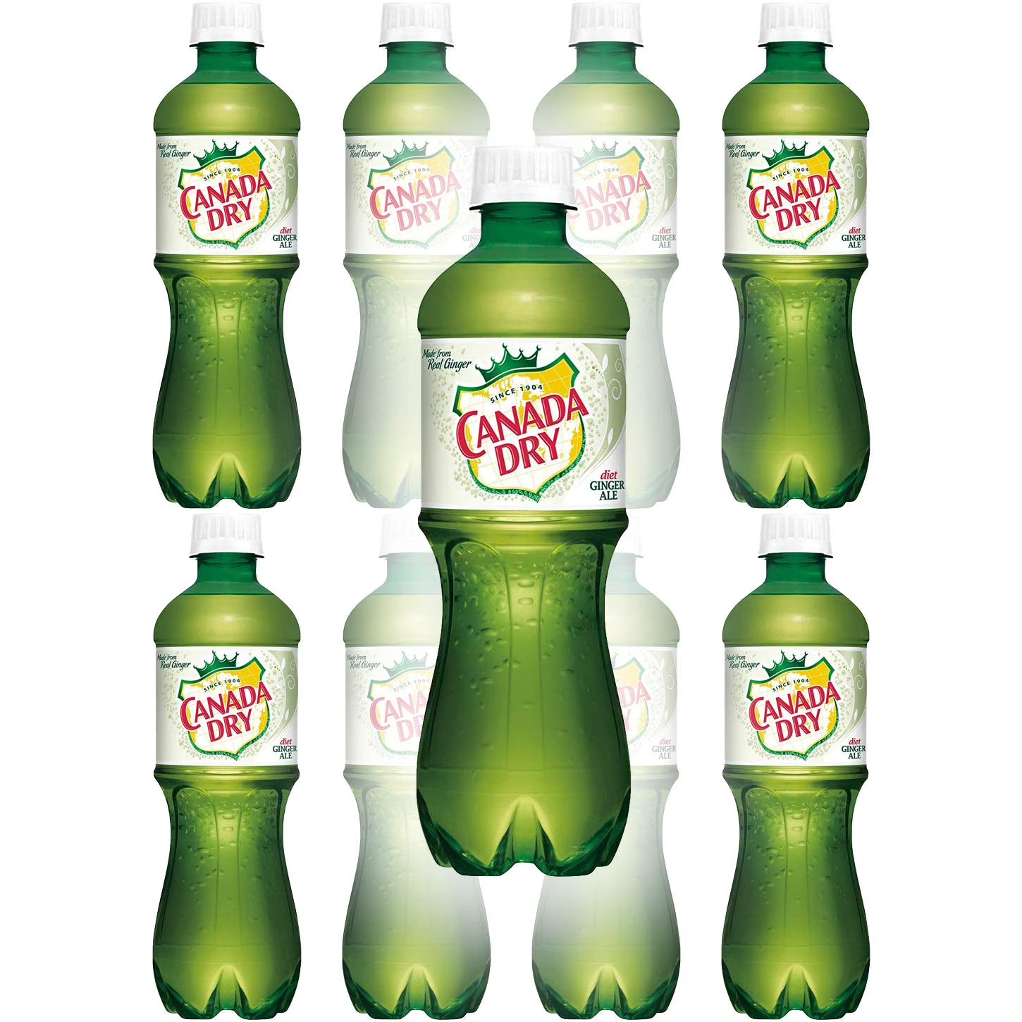 Diet Ginger Ale, 20oz Bottle (Pack of 8, Total of 160 Oz) Q2624