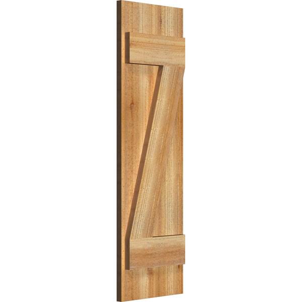 Rough Sawn Western Red Cedar Board-n-Batten Shutters with Z-Bar I36407