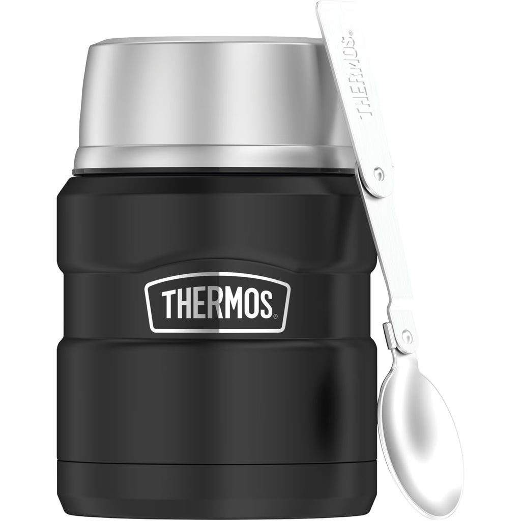 Black Stainless Steel Vacuum Insulated Food Jar With Spoon, 16 oz R88678