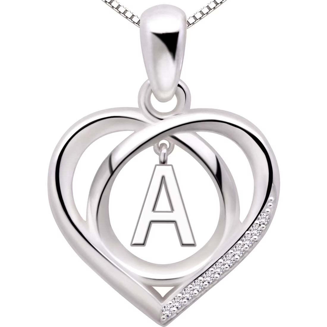 Sterling Silver Cubic Zirconia Pendant Necklace O75063