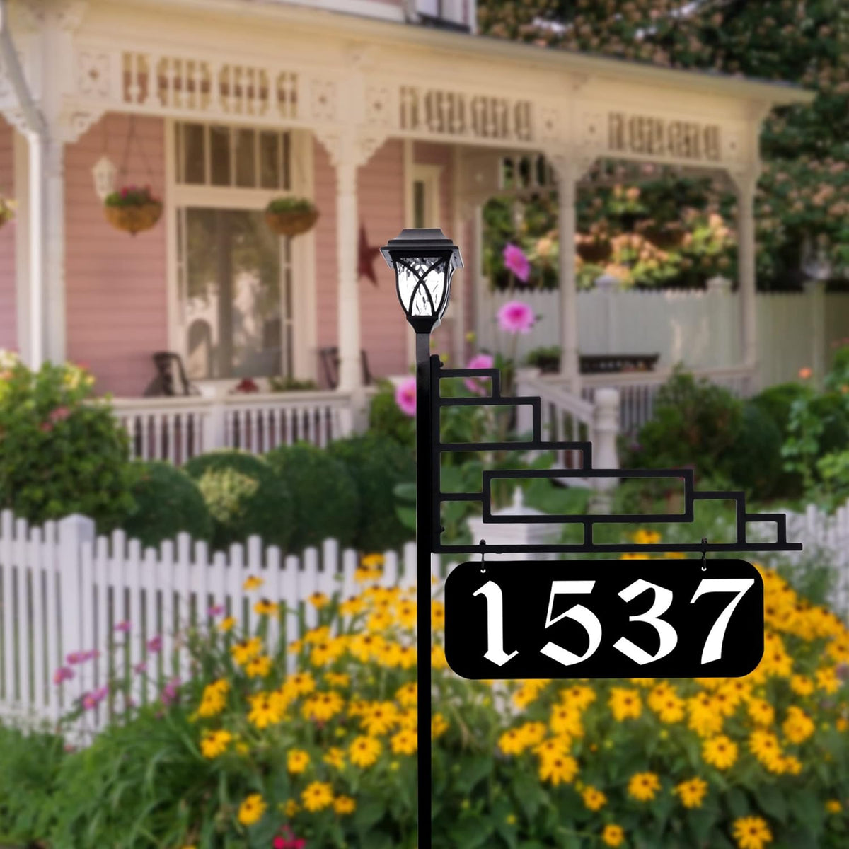 Reflective Address Sign with Solar Light (47 Pole) R383485