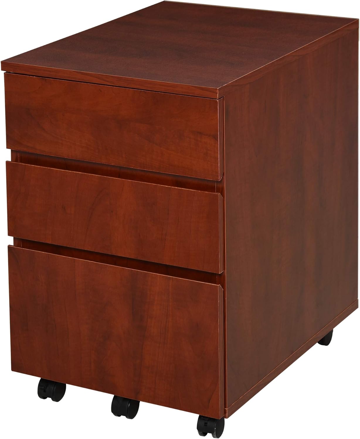 Brown 3 Drawer Mobile File Cabinet with Wheels R817003