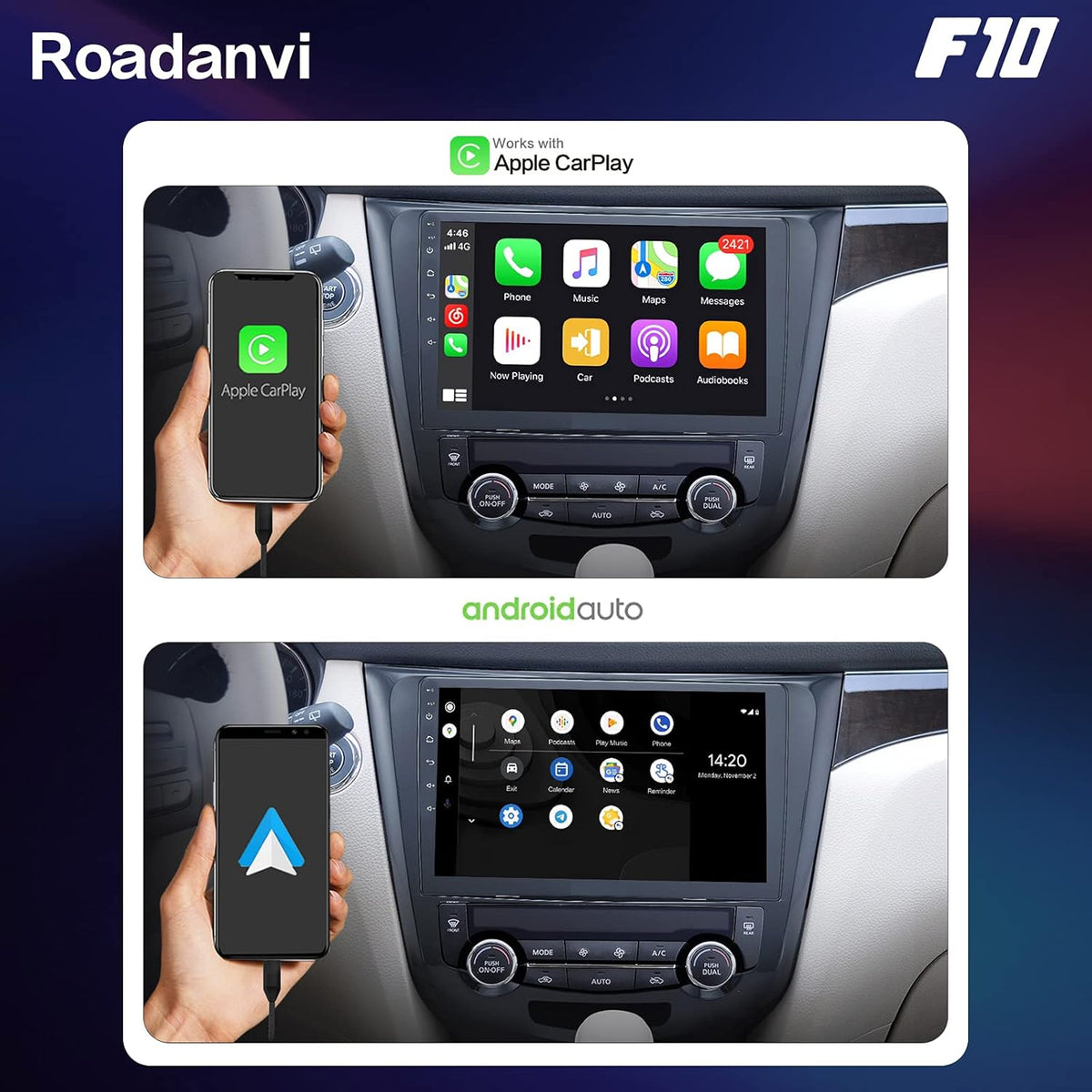 Car Stereo Bluetooth Touch Screen Radio with Carplay Android Auto A48122