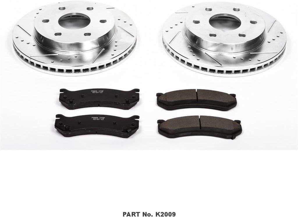 Front Z23 Carbon Fiber Brake Pads with Drilled & Slotted Brake Rotors Kit A788873