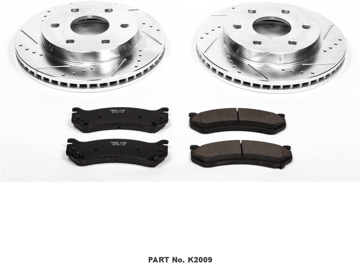 Front Z23 Carbon Fiber Brake Pads with Drilled & Slotted Brake Rotors Kit A788873