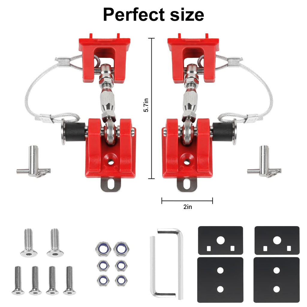 Red Aluminum Alloy Hood Latches for Jeep Wrangle TJ S4242