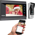 Wireless WIFI Video Door Phone IP Doorbell Intercom System with Camera 4 Wire 7 Inch Entry with 1x1080P Wired Camera Night Vision E6345