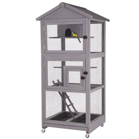 Gray Aviary Bird Cage H8143