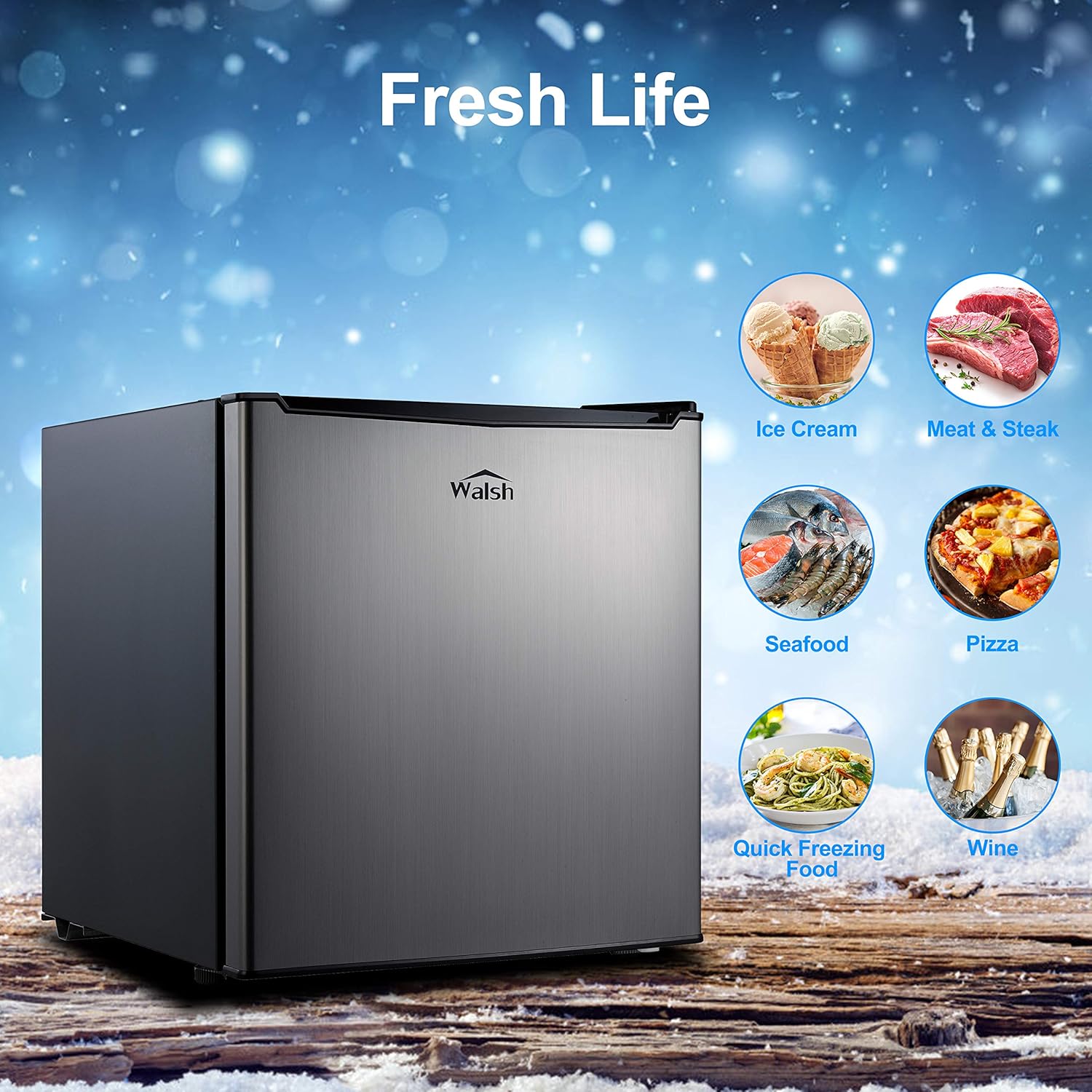 Compact Refrigerator, 1.7 Cu.Ft Single Door Fridge P674074