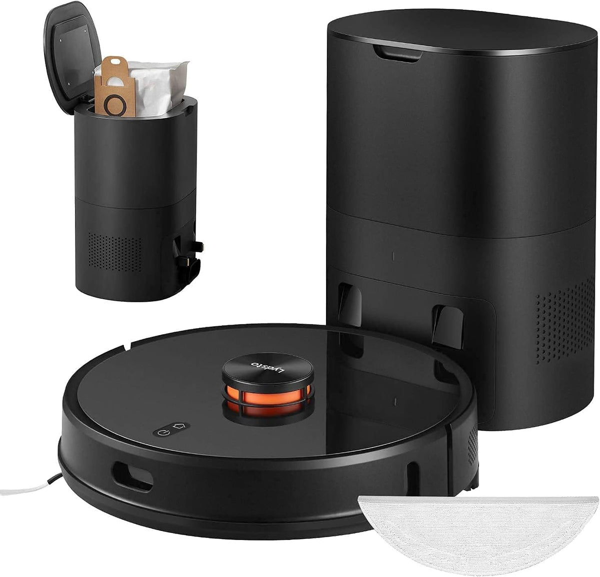 Black Robotic Vacuum Cleaner with Self Empty, Mop, Lidar Navigation, 2700Pa Suction G441067