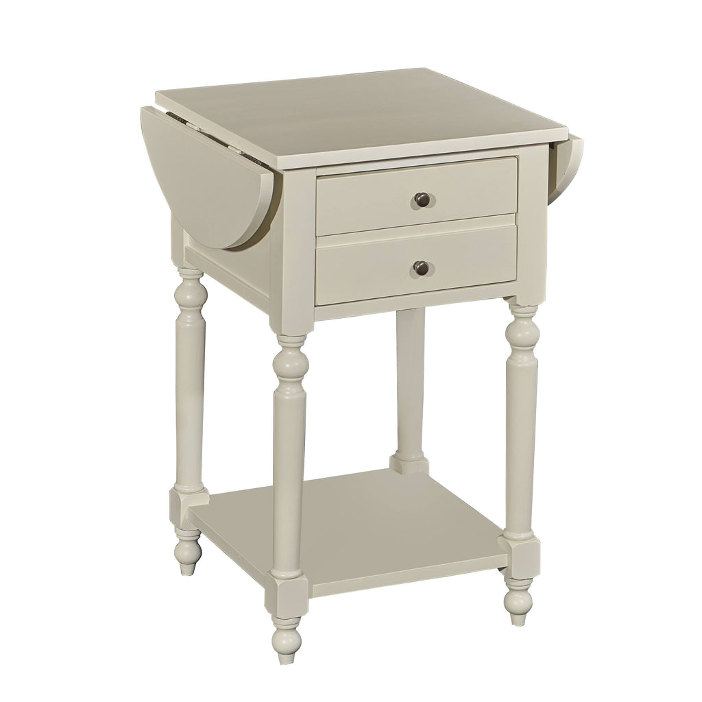 White Accent Table with Dropleaf X299