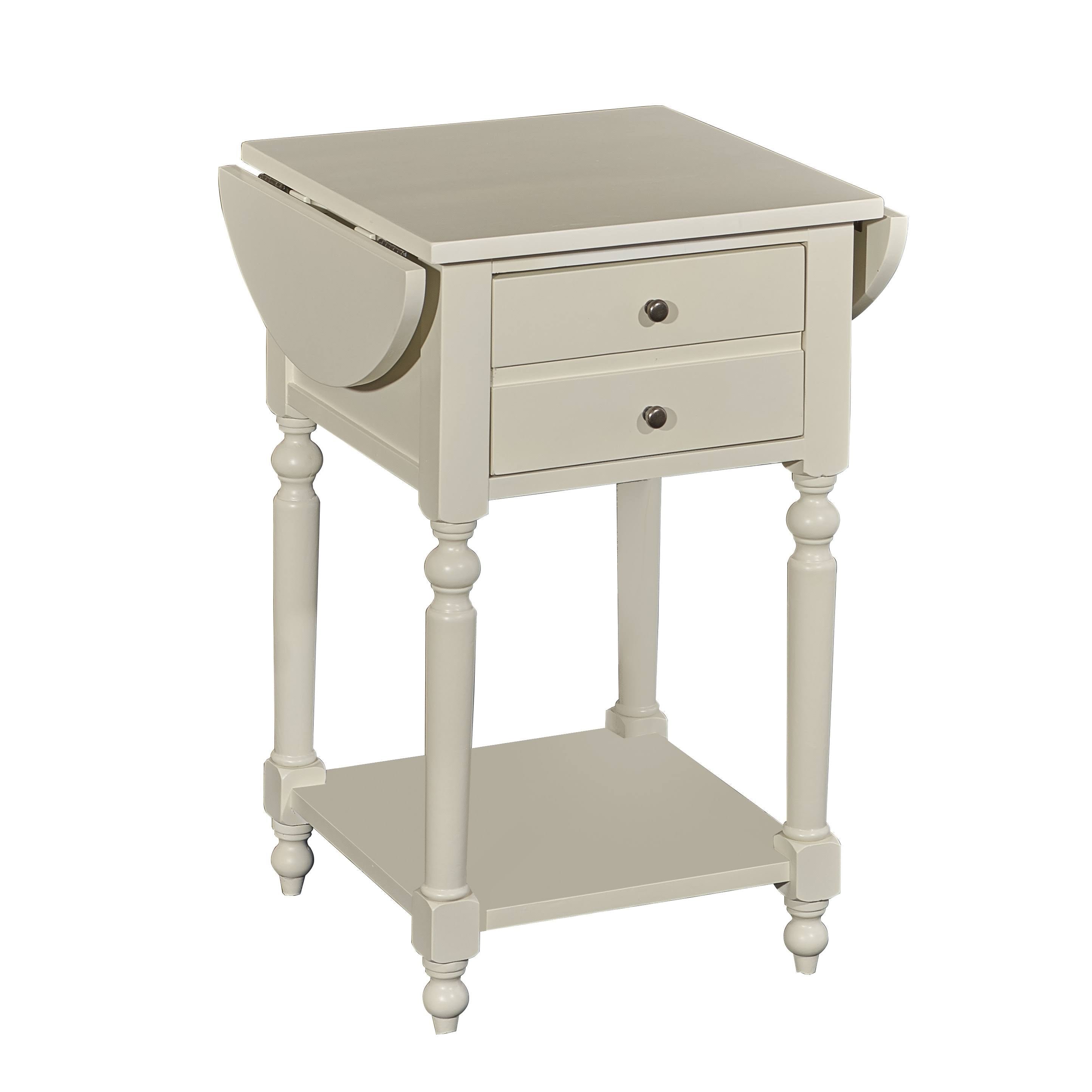 White Accent Table with Dropleaf X299