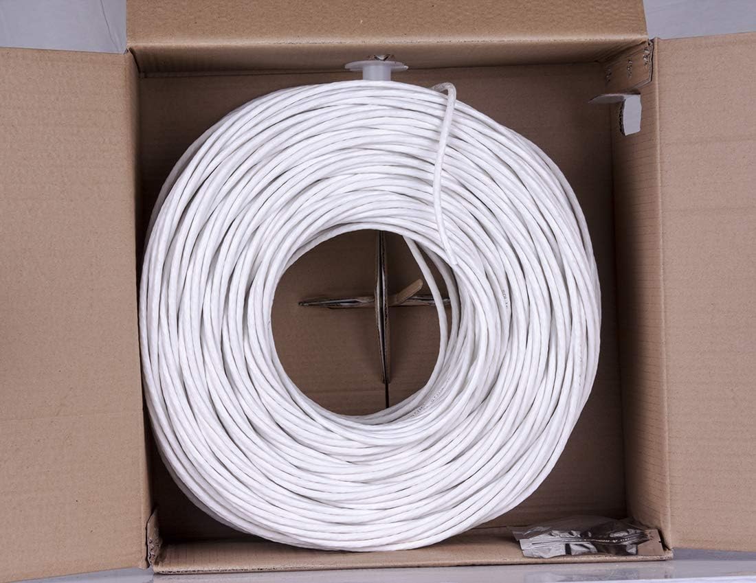 Cat6 1000 Ft. 23AWG UTP Bulk Ethernet Cable White I92485