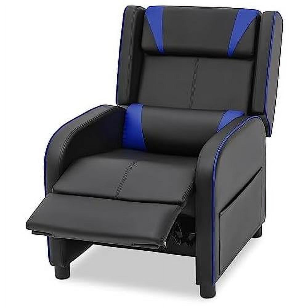 Blue PU Leather Gaming Recliner Chair F4755