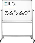 36 x 60 Inch Rolling Double Sided Magnetic Whiteboard X7712