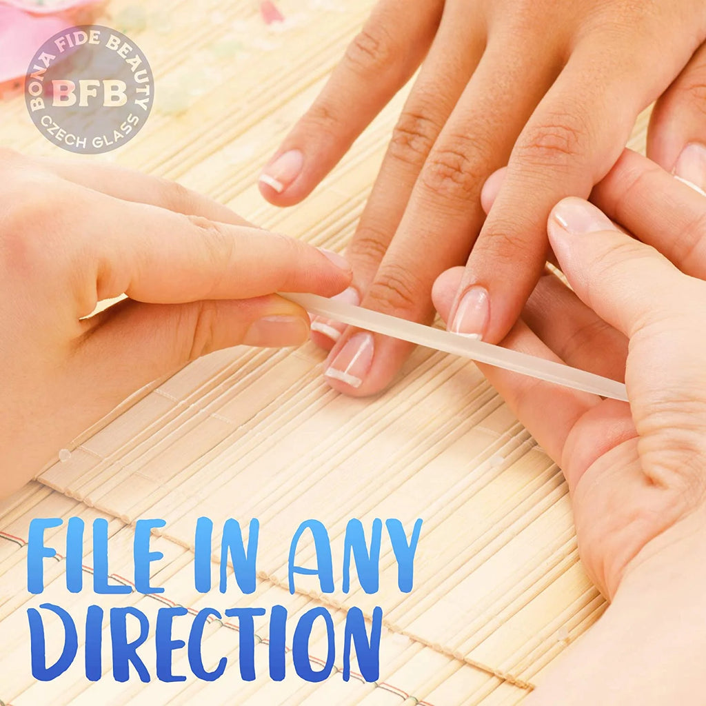 4-Piece Tricolor Glass Nail Files V716