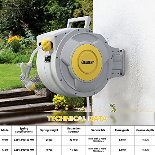 5/8" x 100+6.7ft Retractable Garden Hose Reel Q464881