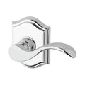 Curved Privacy Door Lever with Traditional Arch Rose, Silver R17461