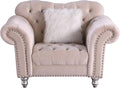Grey Chesterfield Tufted Armchair Loveseat B493919